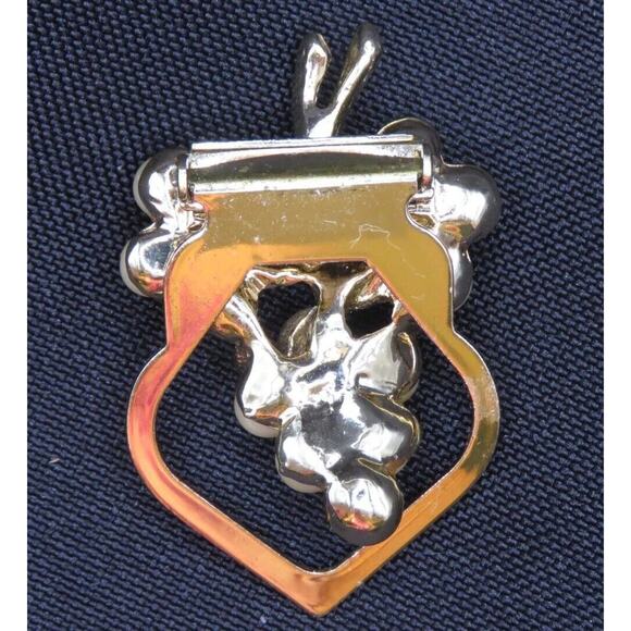 Vintage Faux Pearl Scarf Clip Grapes Bunch Gold Tone in Gift Box - Picture 2 of 6